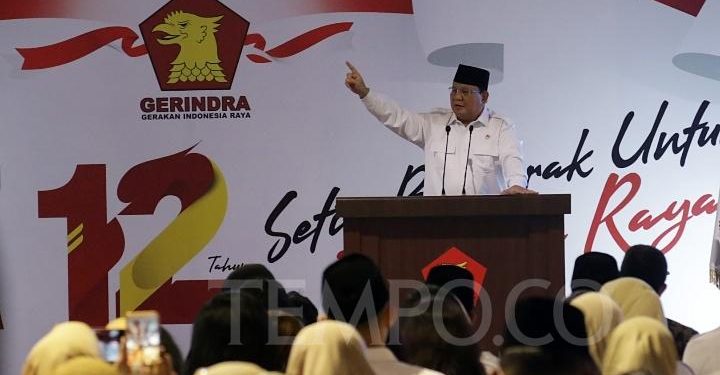KLB Tetapkan Prabowo Subianto Ketua Umum Gerindra 2020-2025