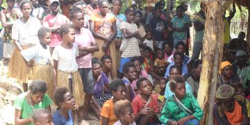 Masyarakat di Kampung Woner, Distrik Kimaam, Kabupaten Merauke dalam hajatan pesta Ndambu – FOTO: Fransiskus Labi Kobun