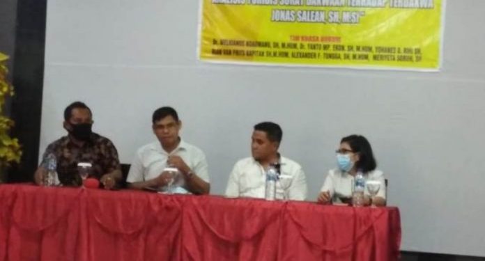 Penasehat Hukum Jonas Salean : Kasus Pengalihan Asset Tanah Diluar Kewenangan Pengadilan Tipikor