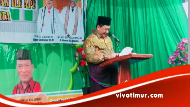 Wakil Menteri Agama, Dr. H. Zainud Kunjungi Lembata Letakan Batu Pertama Masjid Riangbao