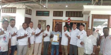 Serahkan  Surat Keputusan Dukungan Partai,  Pengurus Gerindra Temui Romanus Mbaraka