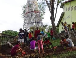 Pemuda Watotutu-Flotim Sambut Natal Dengan Pohon Natal Setinggi 8 Meter