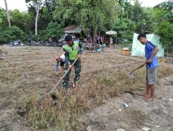 Koramil Lewoleba Bantu Petani Buka Lahan Tidur, Dukung Ketahanan Pangan