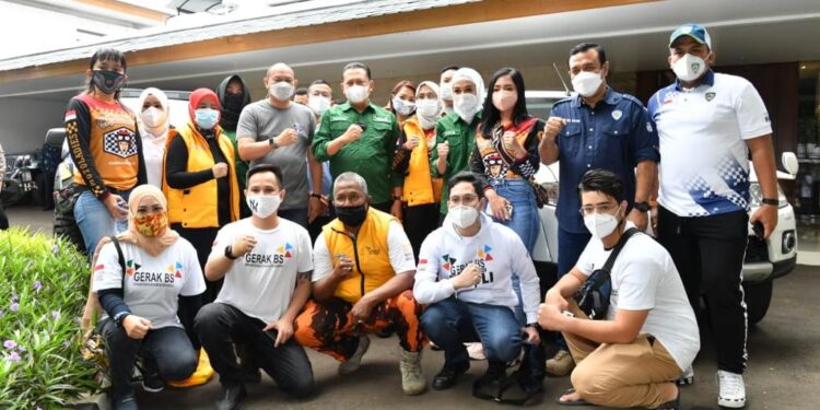 Bamsoet Lepas Tim Gerak BS, IMI, Relawan 4 Pilar, Pemuda Pancasila, Garda Ojol dan Motoladies Berikan Bantuan Korban Banjir di Bekasi