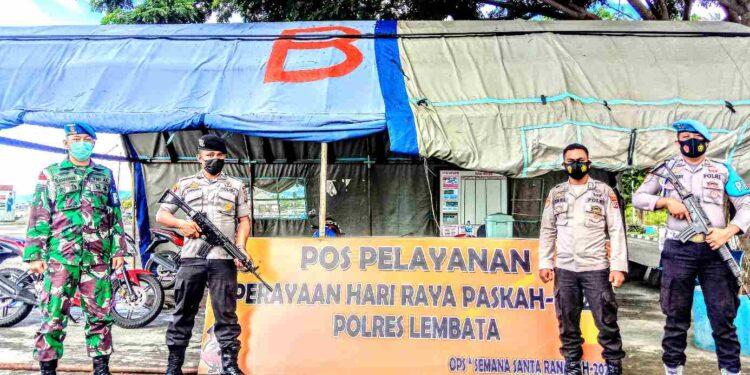 Polres Lembata Bangun Pos Pengamanan Jelang Hari Raya Paskah