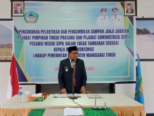 Wabup Jaghur Lantik Pejabat di Manggarai Timur Secara Virtual