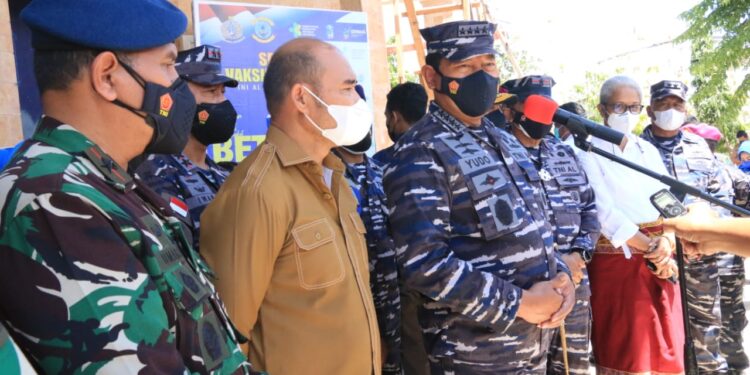 KSAL Yudo Margono di Kupang : Percepatan Vaksinasi Dorong Pemulihan Ekonomi Nasional