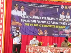 Bimtek Bagi  Relawan PON, Romanus : Layani Atlet-Oficial Baik, Ini Taruhan Harga Diri Orang Merauke