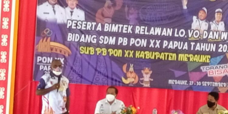 Bimtek Bagi  Relawan PON, Romanus : Layani Atlet-Oficial Baik, Ini Taruhan Harga Diri Orang Merauke