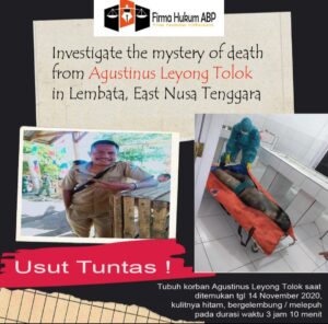 Agustinus Leyong Tolok Diduga Dibunuh, dipindahkan ke Kali Mati Tempat Penemuan Mayat