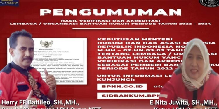 LBH Surya NTT Ukir Prestasi Luar Biasa, 5 Perwakilan Terakreditasi