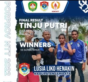 Petinju Putri Lembata, Lusia Henakin Raih Emas  di Kupang