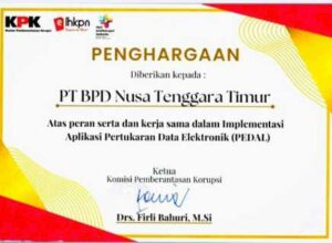 Bank NTT Raih Penghargaan KPK RI