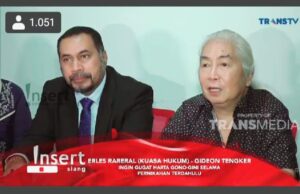 Erles Rareral : Gideon Tengker Punya Hak Dengan Rieta Amilia Selama Menikah