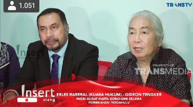 Erles Rareral : Gideon Tengker Punya Hak Dengan Rieta Amilia Selama Menikah
