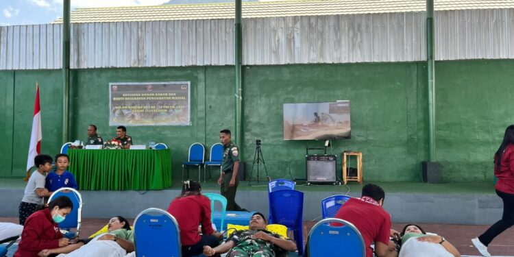 Sambut HUT TNI ke- 78, Kodim 1624/ Flotim Gelar Donor Darah