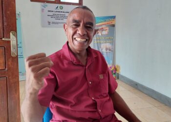 Pemdes Lamawalang Bangun Jalan Usaha Tani