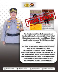 Kapolres Lembata : Tidak Benar Sunat Dana OMB