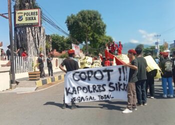 Aksi Demo PMKRI Maumere Desak Kapolres Tuntaskan Kasus Dugaan TPPO