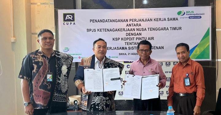 BPJS Ketenagakerjaan Sikka Teken Kerjasama dengan KSP Kopdit Pintu Air