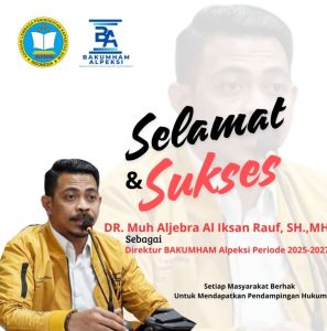 DR. Muhammad Aljebra Al Iksan Rauf, SH., MH., Putra Lembata Resmi Jabat Direktur BAKUMHAM ALPEKSI