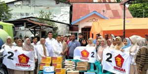 Partai Gerindra Banda Aceh Salurkan Sembako Bagi Korban Kebakaran