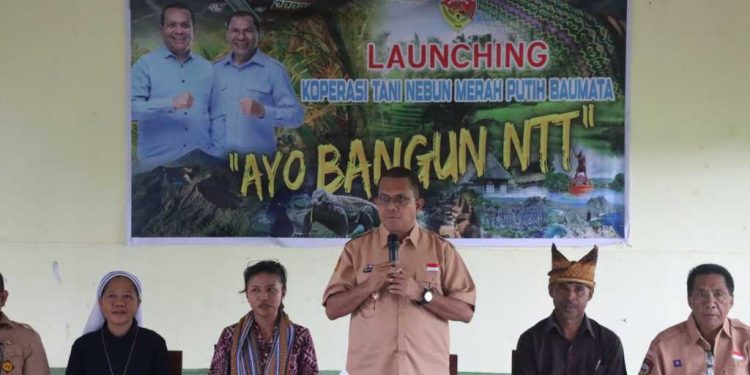 Gubernur Melki Resmikan Koperasi Tani Nebun Merah Putih Desa Baumata