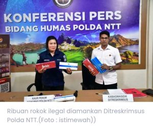 Polda NTT Sita Ribuan Rokok Ilegal Marak Beredar di NTT