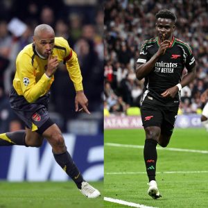 “Bukayo Saka Menari Di Santiago Bernabeu”.