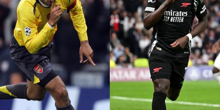 “Bukayo Saka Menari Di Santiago Bernabeu”.