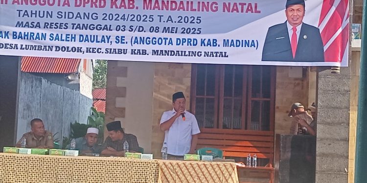 Anggota DPRD Madina Bahran Saleh Daulay Lakukan Reses di Desa Lumbandolok