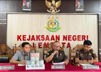 Kejaksaan Negeri Lembata Setor Uang Korupsi Rp 190 Juta ke Kas Negara