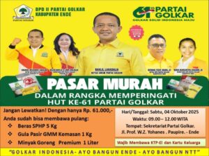 Sambut HUT Partai Golkar, Pengurus Golkar Ende Gelar Pasar Murah Untuk Rakyat
