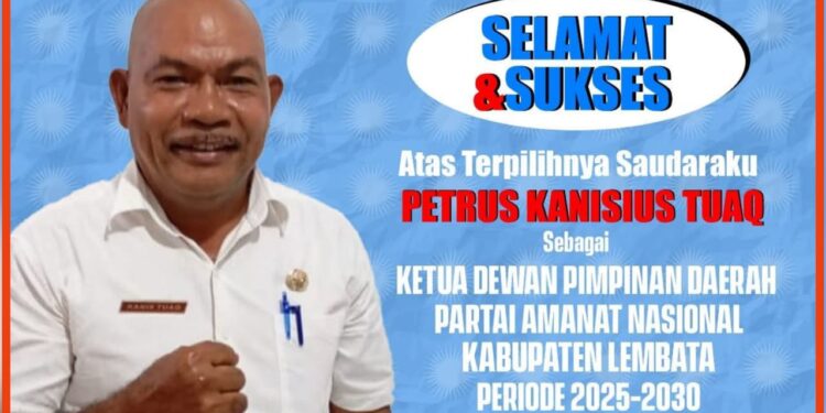 Bupati Kanis Tuaq Pimpin DPD PAN Lembata 2025-2030