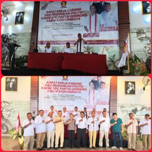 Hadiri Rakercab Partai Gerindra Lembata, Wilfridus Yons Ebit Minta Kader Kawal Program Nasional: Juprian Lamabelawa Apresiasi Program MBG