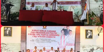 Hadiri Rakercab Partai Gerindra Lembata, Wilfridus Yons Ebit Minta Kader Kawal Program Nasional: Juprian Lamabelawa Apresiasi Program MBG