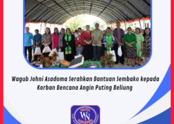 Wagub Johni Asadoma Serahkan Bantuan Sembako kepada Korban Bencana Angin Puting Beliung