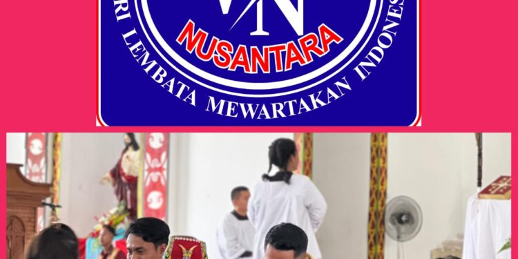 RD. Yovinus Andinata, Pr. Pimpin Misa Perdana di Paroki Santa Maria Ratu Damai Nehas Liah Bing, Kutai Timur