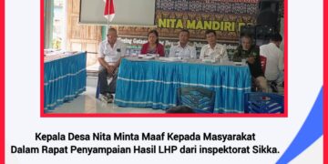 Kepala Desa Nita Minta Maaf Kepada Masyarakat Dalam Rapat Penyampaian Hasil LHP dari inspektorat Sikka.