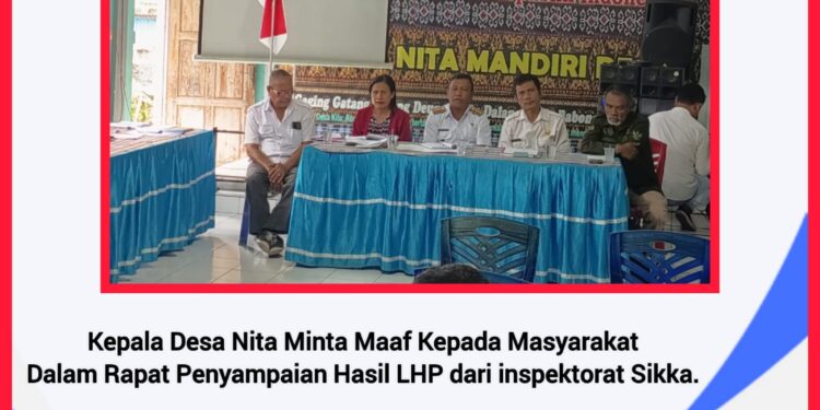 Kepala Desa Nita Minta Maaf Kepada Masyarakat Dalam Rapat Penyampaian Hasil LHP dari inspektorat Sikka.