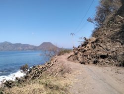 Tebing Longsor di Jalan Wolowona-Wolotopo Ndona, Akses Mobil  Lumpuh